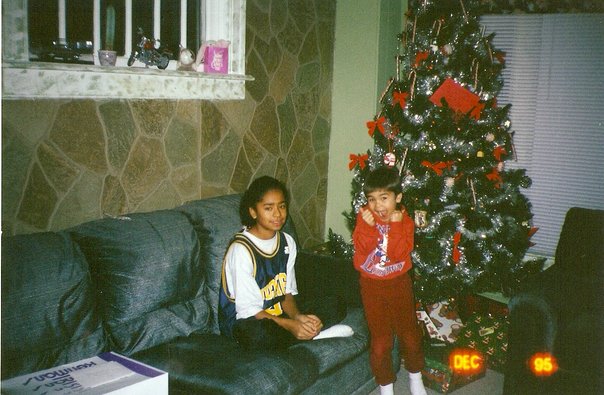 Miguel as a kid at Christmas